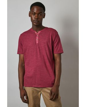 MAINE Slub Y Neck T - Red