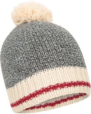 Mountain Warehouse 'Whistler' Ski Beanie Pom Pom Fleece Lined Warm Cosy Winter Hat - Grey