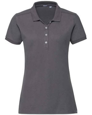 Russell Ladies Pique Stretch Polo Shirt (Convoy) - Grey