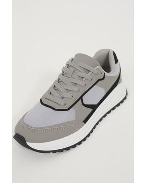 Brave Soul Lace Up Trainers - Grey
