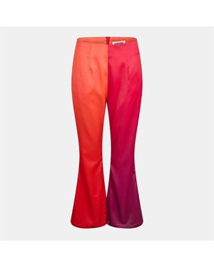 Amy Lynn Amylynn Satin Colour Block Flared Trousers
