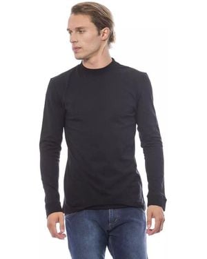 Verri Mock Neck Long Sleeve Shirt Ve3054 - Blue