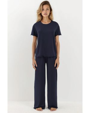 Hiccup Soft Touch Homwear Relax Fit Pyjama Set - Blue
