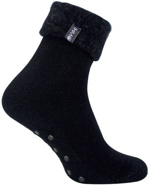 THMO 1 Pack Soft Plush Lined Slipper Bed Socks - Blue