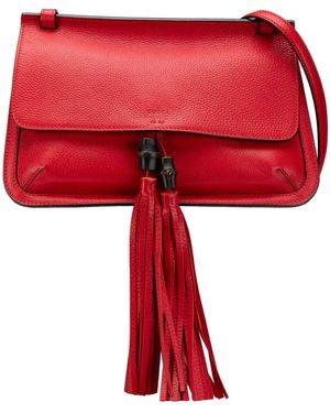 Gucci Bamboo Tassel Shoulder Bag - Red