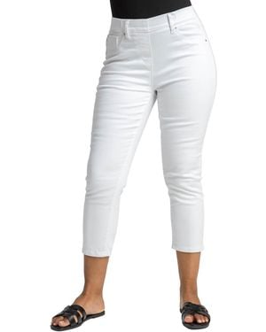 Roman Petite Stretch Crop Denim Jegging - White