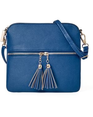 Woodland Leathers Crossbody Bag - Blue