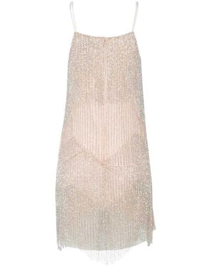 Ted Baker Ladies Diveria Rhinestone Fringe Mini Dress (Nude) - Natural