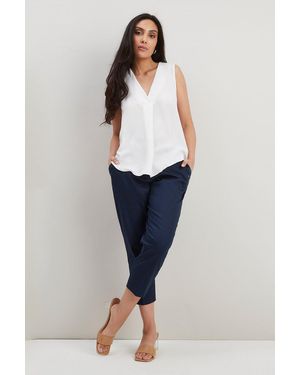 Wallis Stretch Crop Trousers - Blue
