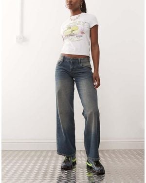 Motel Low Rise Parallel Jeans - Blue