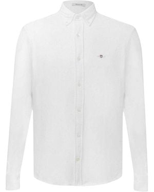 GANT Pique Regular Long-Sleeved Shirt Cotton - White