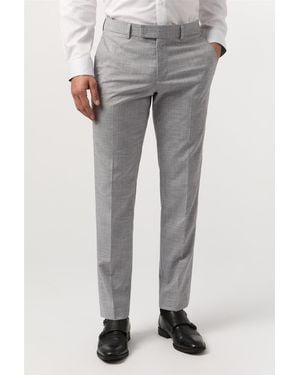 Antique Rogue Flat Fronted Slim Fit Suit Trousers - Grey
