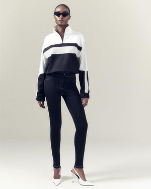 River Island Skinny Trousers Top Stitch - Blue