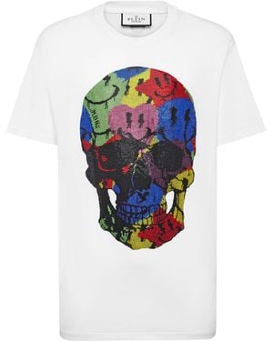 Philipp Plein T-Shirt Met Ronde Hals Smile - Wit
