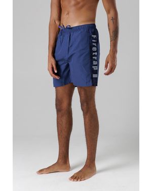 Firetrap Mid Regular Fit Swim Shorts With Elasticated Drawstring Waist - Blue