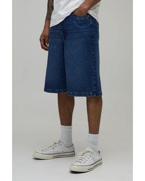 BoohooMAN Essential Relaxed Fit Denim Jorts - Blue