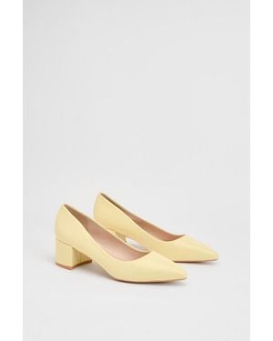 Good for the Sole Rebecca Faux Leather Block Heel Court Shoes - Natural