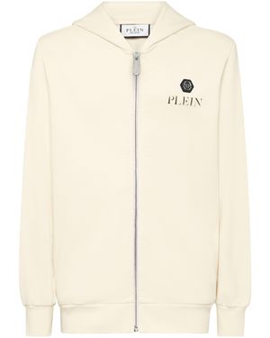 Philipp Plein Hoodie Sweatjacket Basic Plein Old Dye - Naturel
