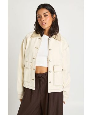 Boohoo Denim Barn Jacket - Natural