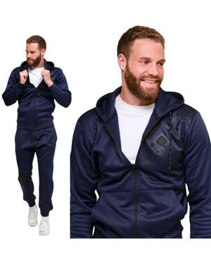 KAM Jeanswear Kam Two Piece Tracksuit Hoodie & Jogger Set - Blue