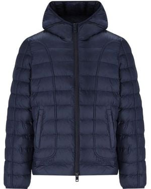 DIESEL Plain Padded Hooded Jacket - Blue