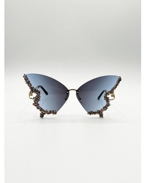 SVNX Butterfly Lens With Crystal Detail - Blue