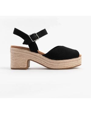 TOMS Isla Peep Toe Sandals Textile - Black