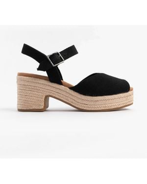 TOMS Isla Peep Toe Sandals Textile - Black