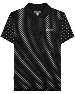 Lambretta Ss24 Polka Dot Polo Shirt Cotton - Black