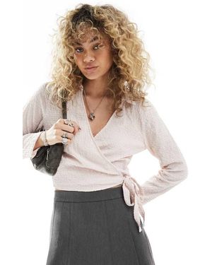 Jdy Seersucker Wrap Top - White