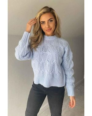 Urban Bliss Cosy Balloon Sleeve Cable Jumper - Grey