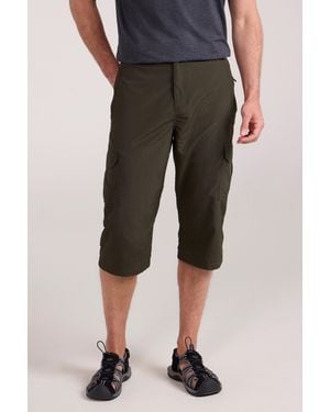 Mountain Warehouse 'Explore' Long Shorts Quick Dry Walking Active Adventure Bottoms Polyamide - Brown