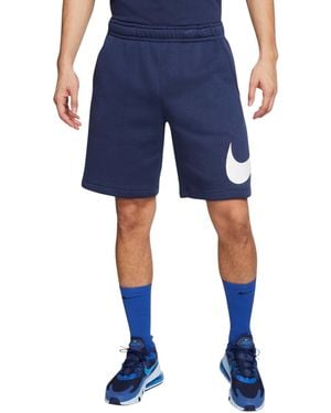 Nike Shorts Terry Summer Sportswear Club Standard Fit Comfort Half Trousers - Blue
