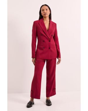 PRINCIPLES Tab Straight Leg Trouser - Red