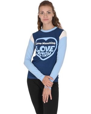 Love Moschino Love Storm Long Sleeve Top - Blue