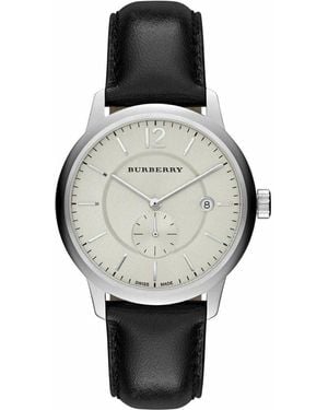Burberry Bu10000 Classic Round Dial Leather Watch - Black