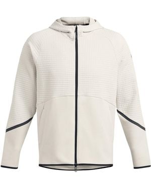 Under Armour Unstoppable Hooded Full Zipper Textured Zipped Pocket Jacket - White