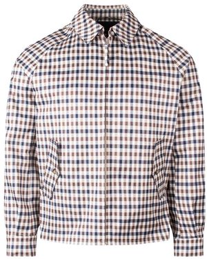 Aquascutum Active Archival Mid Jacket Club Check Coat - Natural