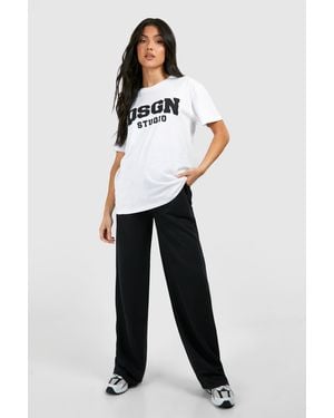 Boohoo Maternity Dsgn Studio T-Shirt Tracksuit - White