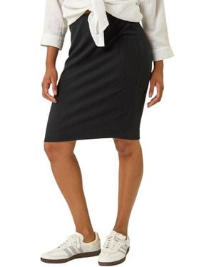 Roman Soft Pencil Stretch Skirt - Black
