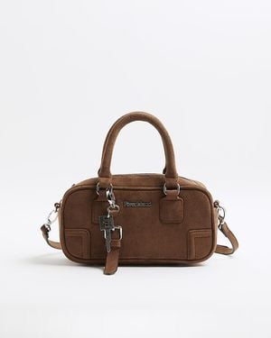 River Island Crossbody Bag Faux Suede - Brown
