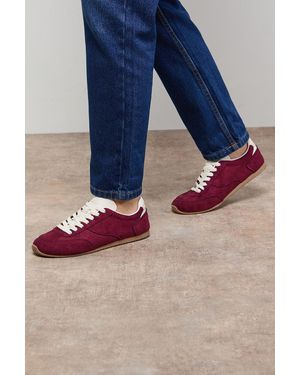 Oasis Jenny Faux Suede Lace Up Trainers - Blue