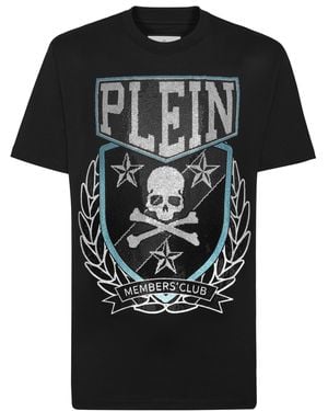 Philipp Plein T-Shirt Met Ronde Hals Skull&Bones - Zwart