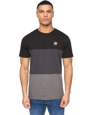 Henleys Henpanel Colour Block Cotton T-Shirt - Black