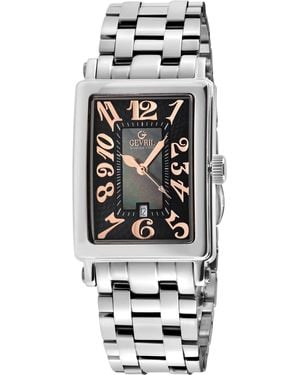 Gevril Ave Of Americas Mini 7246Rb Swiss Quartz Stainless Steel Limited Edition Watch - Black