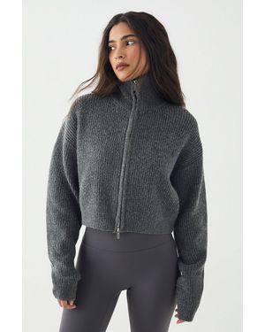 DSGN Studio Double Zip Through Knitted Jumper - Grey