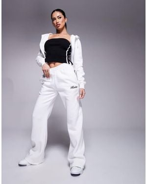 Kaiia Cotton Blend Wide Leg Logo Jogger Co-Ord - Purple