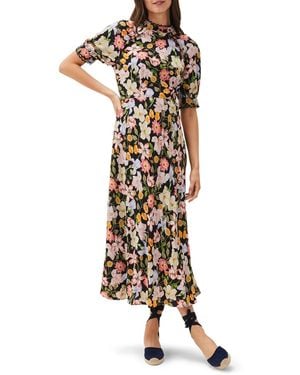 Phase Eight Penelope Puff Sleeve Floral Dress - White