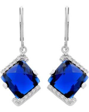 Orphelia 'Hilma' 925 Sterling Drop Earrings - Blue