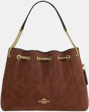 COACH Evelyn Shoulder Bag With Quilting - Brown